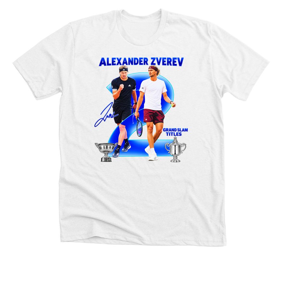Alexander Zverev Grand Slam Titles Us Open Ch, a Solid White Blend Premium Unisex Tee