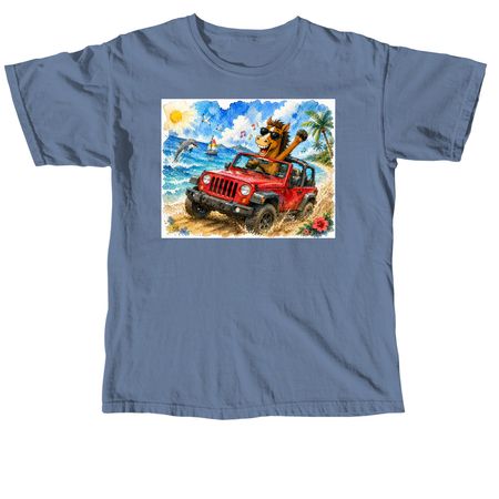 Red Jeep, a Blue Jean Comfort Colors Unisex Tee