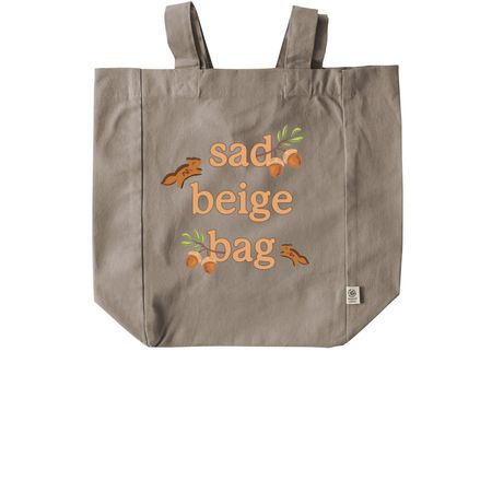 Sad Beige Dino Nugget Bag, a Pumice Recycled Cotton Tote Bag