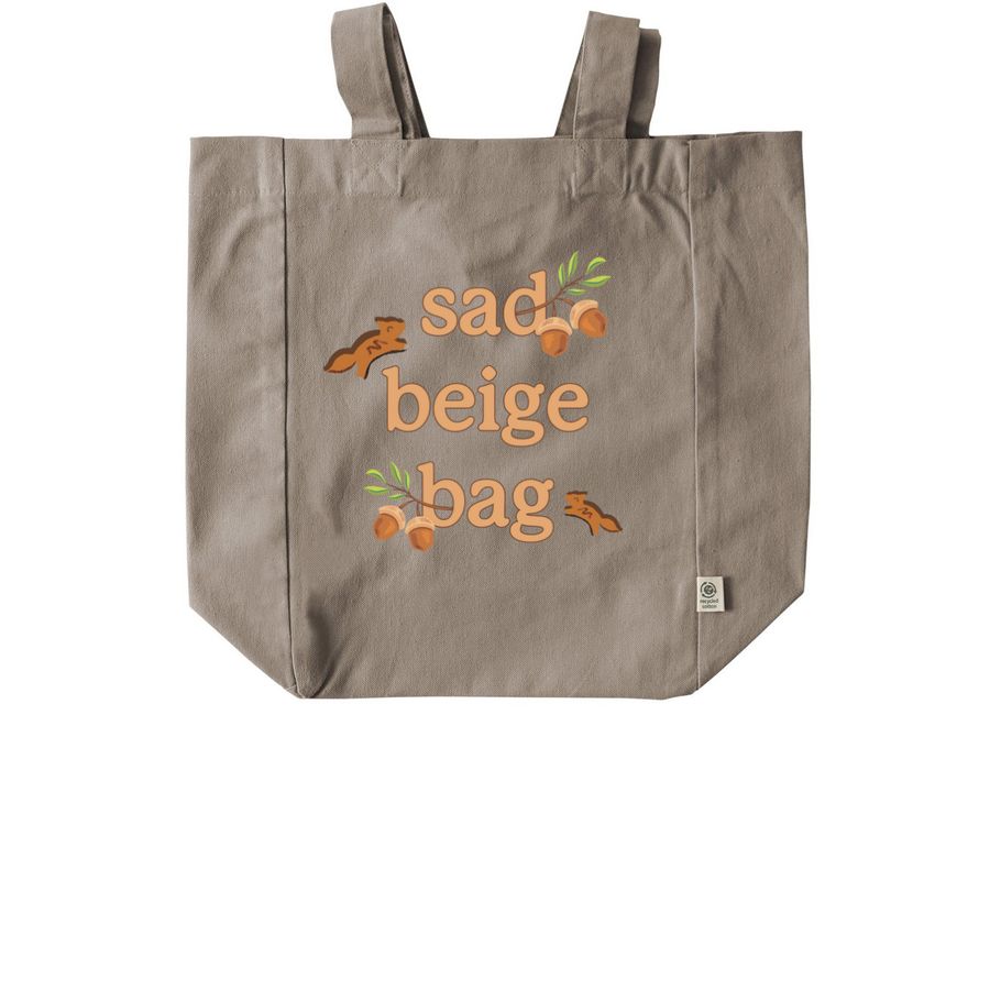 Sad Beige Dino Nugget Bag, a Pumice Recycled Cotton Tote Bag