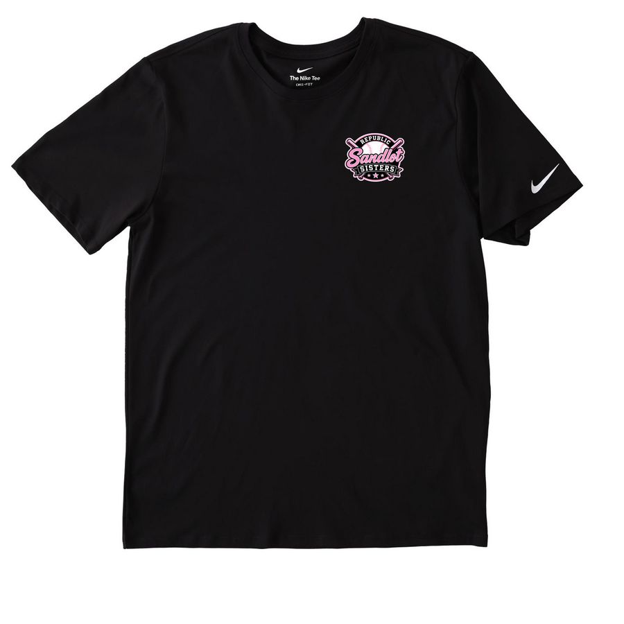 Sandlot Sisters Performance Wear, a Black Nike Dri-FIT Jersey Blend Performance Tee