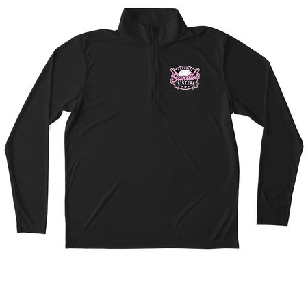 Sandlot Sisters Performance Wear, a Black Unisex Performance Quarter Zip Pullover