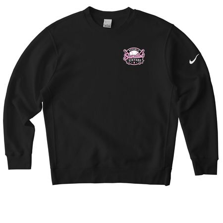 Sandlot Sisters Performance Wear, a Black Nike Club Fleece Crewneck Sweatshirt