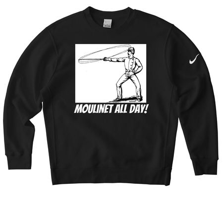 Moulinet All Day, a Black Nike Club Fleece Crewneck Sweatshirt