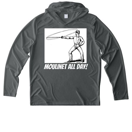 Moulinet All Day, a Dark Smoke Grey UV Performance Long Sleeve Hoodie