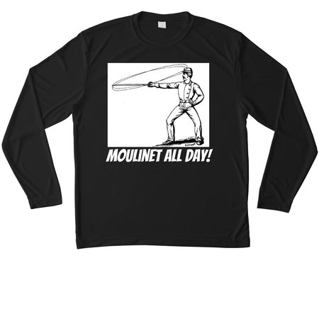 Moulinet All Day, a Black Unisex Performance Long Sleeve Tee