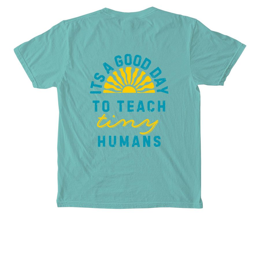 Let's Learn Today, a Chalky Mint Comfort Colors Pocket Tee (back-view)