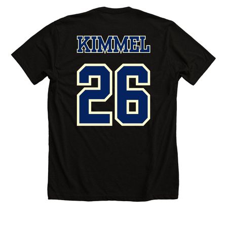 Kimmel Shirt-Jersey, a Solid Black Blend Premium Unisex Tee (back-view)