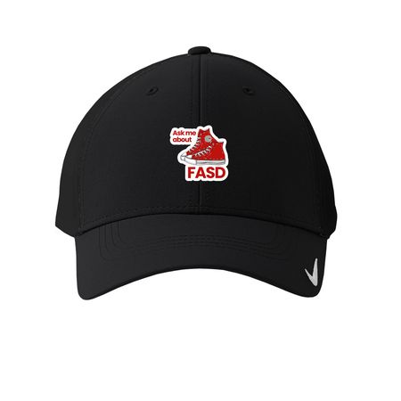 Ask Me About FASD Hats, a Black Printed Nike Dri-FIT Legacy Performance Cap