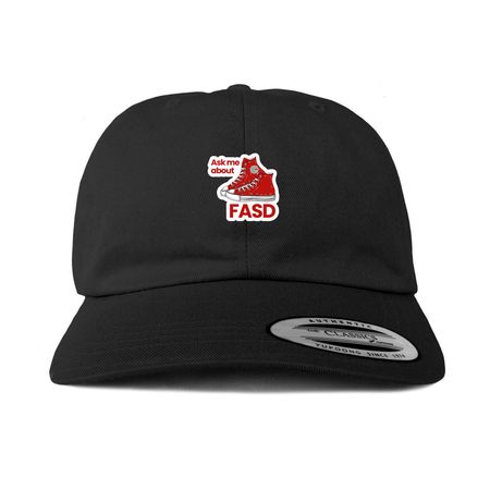 Ask Me About FASD Hats, a Black Printed Classic Baseball Cap