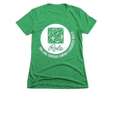 Cinema Role Logo & Tagline: Dark Mode, a Kelly Green Women's Slim Fit Tee
