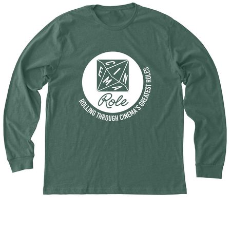 Cinema Role Logo & Tagline: Dark Mode, a Heather Forest Premium Long Sleeve Tee