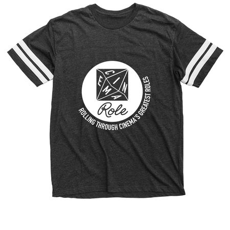 Cinema Role Logo & Tagline: Dark Mode, a Vintage Smoke / White Football Jersey Tee