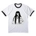 ? ??? ???? ?, a White/ Jet Black Cotton Ringer Tee