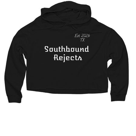 Southbound Rejects Apparel #1 (Woman's), a Black Women?s Lightweight Cropped Hoodie