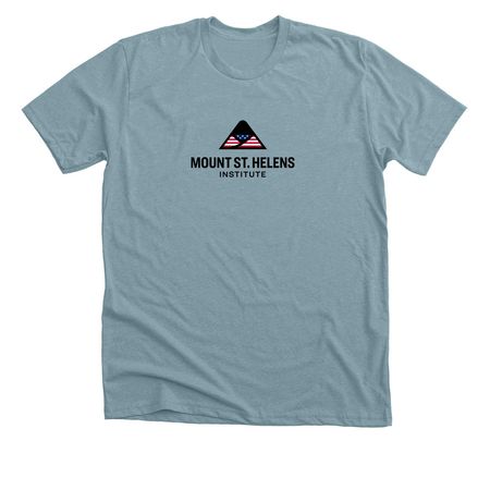 MSHI Celebrates America 250: Flag Logo, a Heather Blue Lagoon Premium Unisex Tee