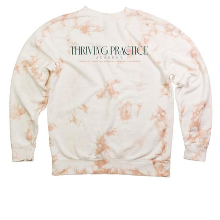 The TPA Tie Dye Sweatshirt & Cropped, a Dusty Pink Tie Dye Crewneck Sweatshirt (back-view)