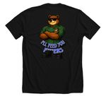 The Bear&nbsp;, a Solid Black Blend Premium Unisex Tee (back-view)