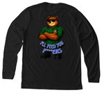 The Bear&nbsp;, a Solid Black Blend Premium Long Sleeve Tee (back-view)