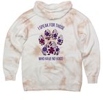 National Action Week for Animals 2026, a Dusty Pink Tie Dyed Pullover Hoodie (back-view)