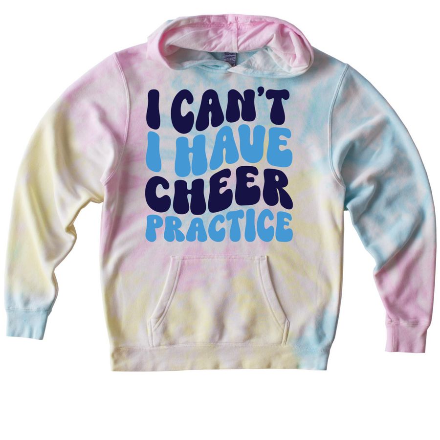 I Have Cheer Practice, a Sunset Swirl Youth Tie Dye Pullover Hoodie