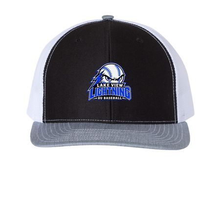 LV- Angry Baseball Hat&nbsp;, a Black/ White/ Heather Grey Printed Snapback Trucker Cap