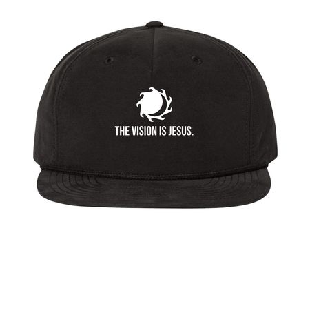 The Vision is Jesus. Snapback Hat, a Black Printed Umpqua Snapback Cap