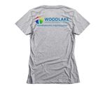 WUMC Inclusion 2026, a Dark Heather Grey Women's Slim Fit Tee (back-view)
