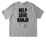 The Banjo Project, a Heather Grey Stanley/Stella Unisex Freestyler Heavyweight Tee (back-view)