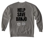 The Banjo Project, a Grey Comfort Colors Crewneck Sweatshirt (back-view)