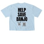 The Banjo Project, a Chambray Comfort Colors Boxy Tee (back-view)