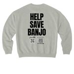 The Banjo Project, a Heather Grey Stanley/Stella Ledger Dry Crewneck Sweatshirt (back-view)