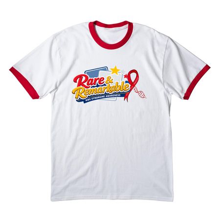 KBG Awareness Day Shirt - Rare & Remarkable&nbsp;, a White/ Red Cotton Ringer Tee