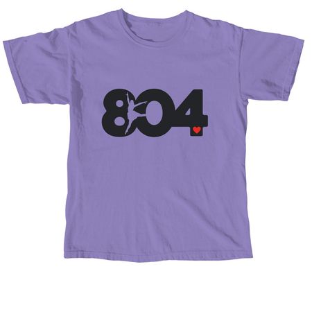 I Heart 804!, a Violet Comfort Colors Unisex Tee