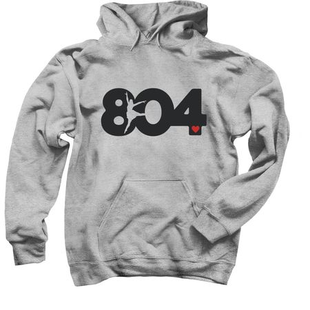 I Heart 804!, a Sport Grey Pullover Hoodie