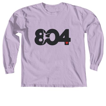 I Heart 804!, a Orchid Comfort Colors Long Sleeve Tee