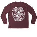 NEW LOGO & COLOR PT SHIRTS, a Maroon Unisex Performance Long Sleeve Tee (back-view)