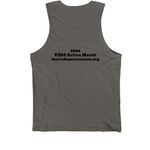 The V Matters 2026 Community-Designed Tee, a Asphalt Premium Cotton Tank (back-view)
