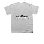The V Matters 2026 Community-Designed Tee, a Sport Grey Youth Unisex Tee (back-view)