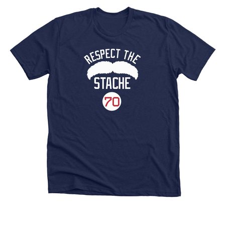 Respect the Stache, a Solid Navy Blend Premium Unisex Tee