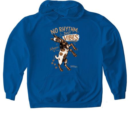 No Rhythm. Just Vibes. Whoopsie Tee, a Royal Gildan Softstyle Pullover Hoodie