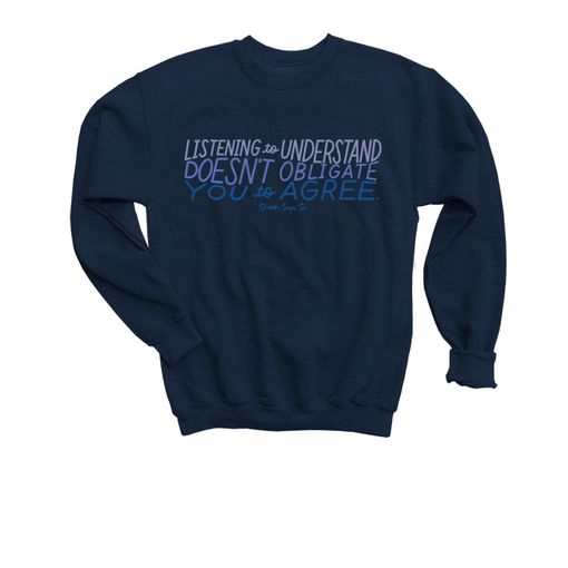 Listening To Understand, Blue Logo Navy Youth Sweatshirt