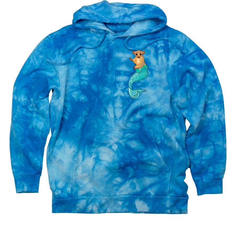 Ariel: Our Forever Mermaid, a Aqua Blue Tie Dye Pullover Hoodie