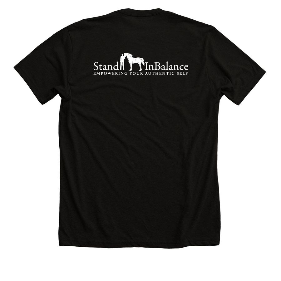 Got Balance?, a Solid Black Blend Premium Unisex Tee (back-view)