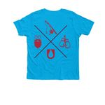 Fear the Beard Shirts and Sweatshirts, a Neon Blue Premium Youth Tee (back-view)