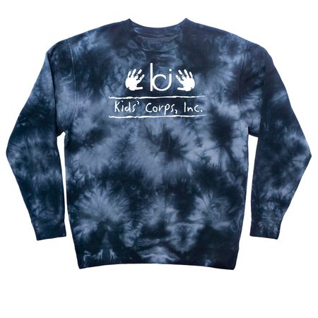 Kids' Corps, Inc. Logo Tie Dye Swag, a Black Tie Dye Crewneck Sweatshirt