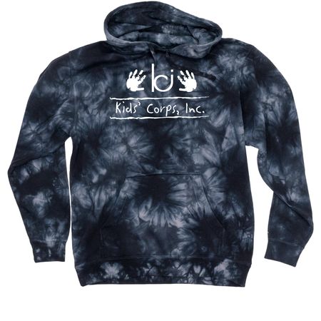 Kids' Corps, Inc. Logo Tie Dye Swag, a Black Tie Dyed Pullover Hoodie