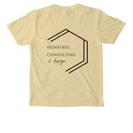 Black Logo Pocket Tee, a Butter Comfort Colors Pocket Tee (back-view)