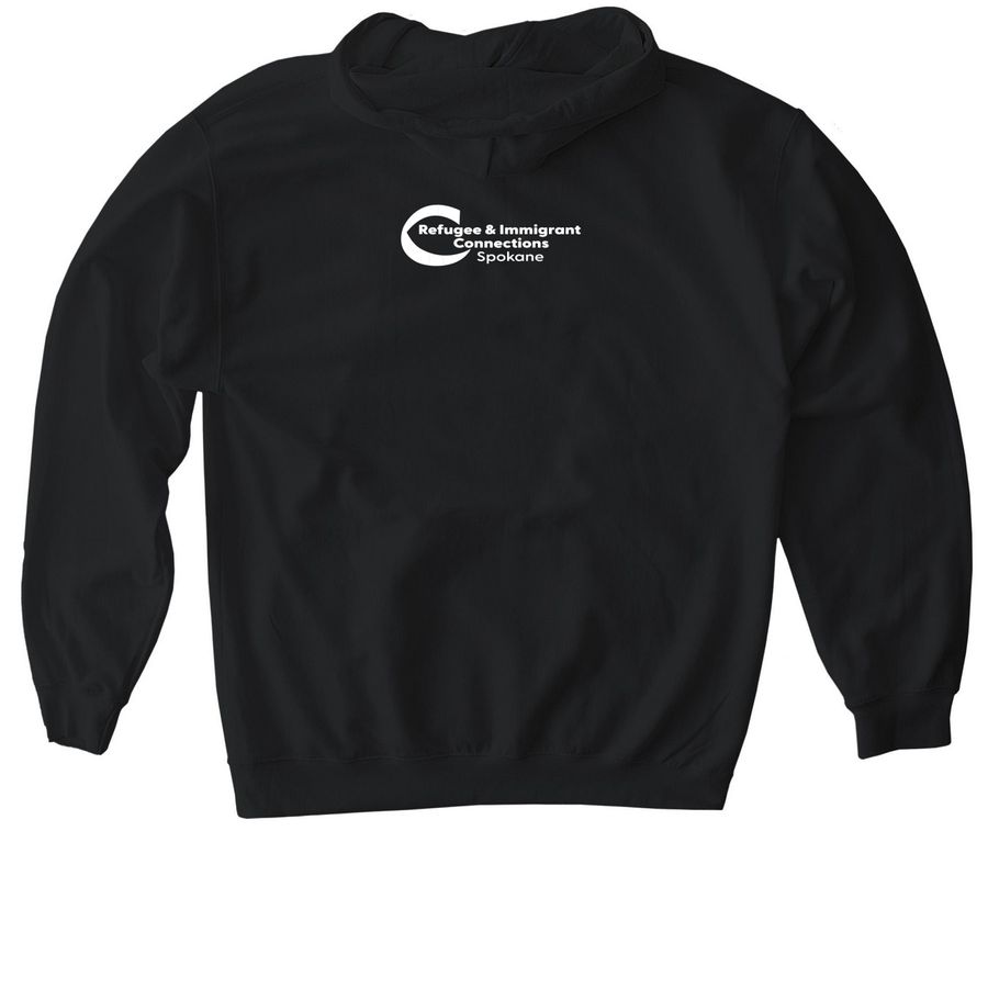 Everyone Belongs Somewhere Apparel, a Black Gildan Softstyle Pullover Hoodie (back-view)