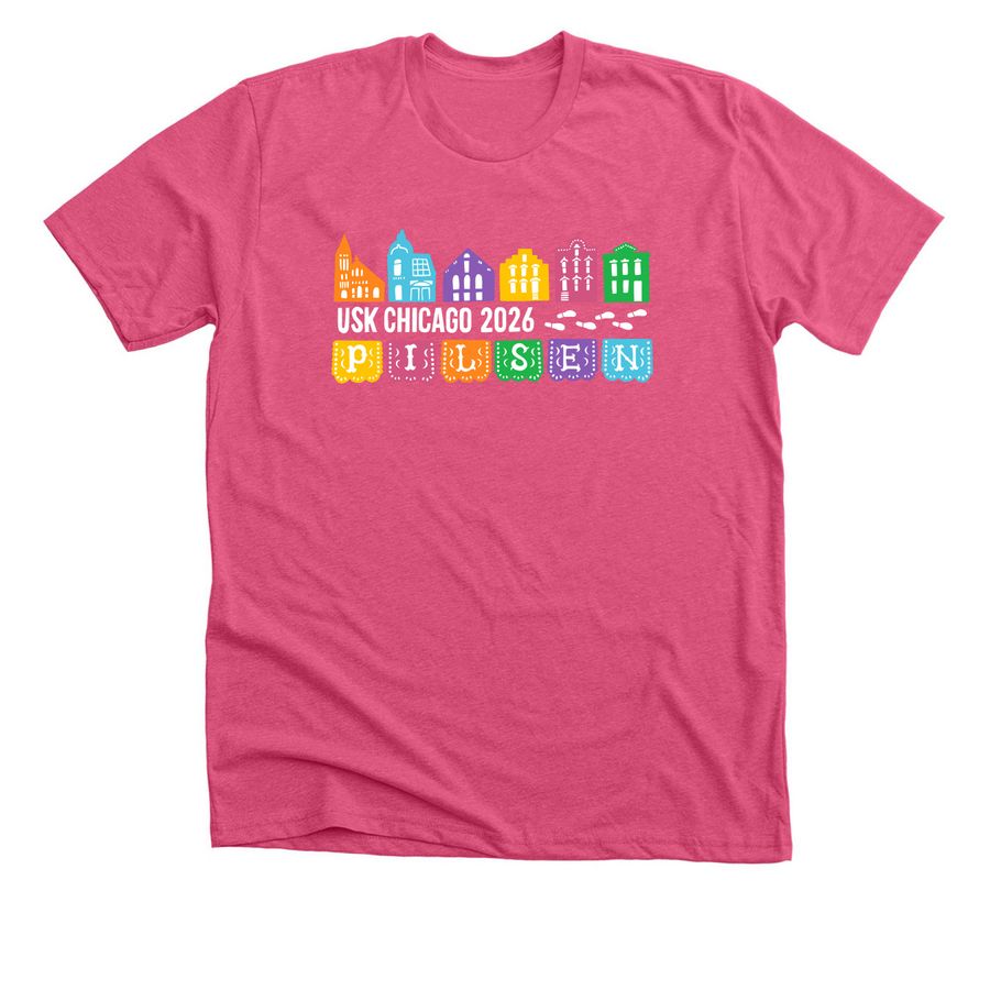 Pilsen Spring Sketchwalk 2026, a Heather Charity Pink Premium Unisex Tee